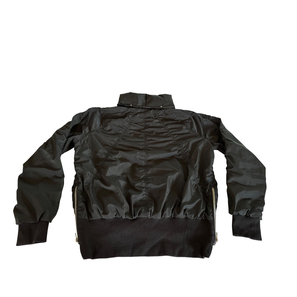 Athleta Jetset Bomber Jacket Black Medium Water Resistant Ruched Utility - Picture 8 of 12